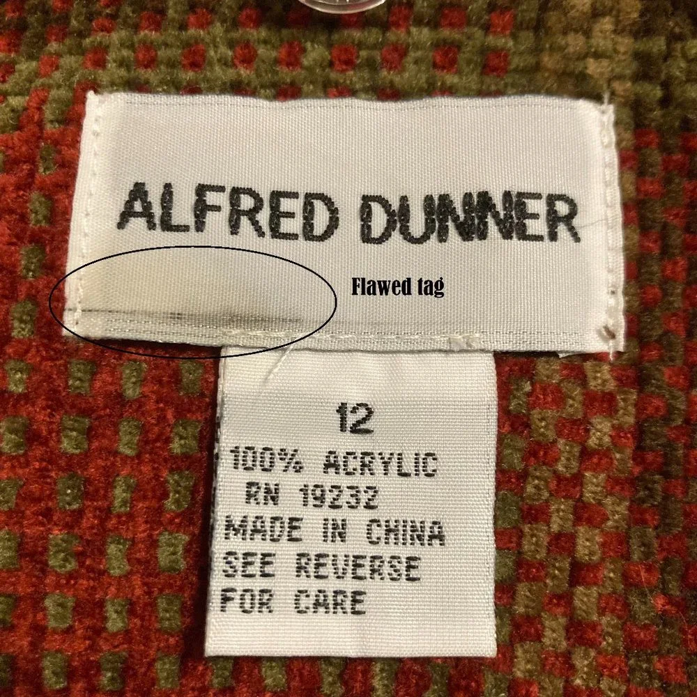 NWOT Vintage Alfred Dunner Career Jacket Blazer Top Size 12
